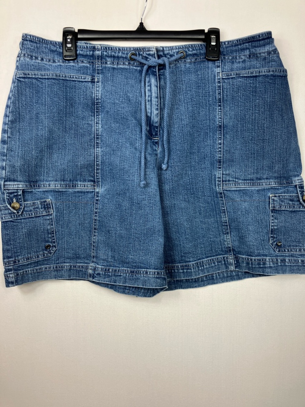 📦Westport 👖Blue Jean Denim Cargo Drawstring Shorts Sz 22W 💲4.99 SHIPPING